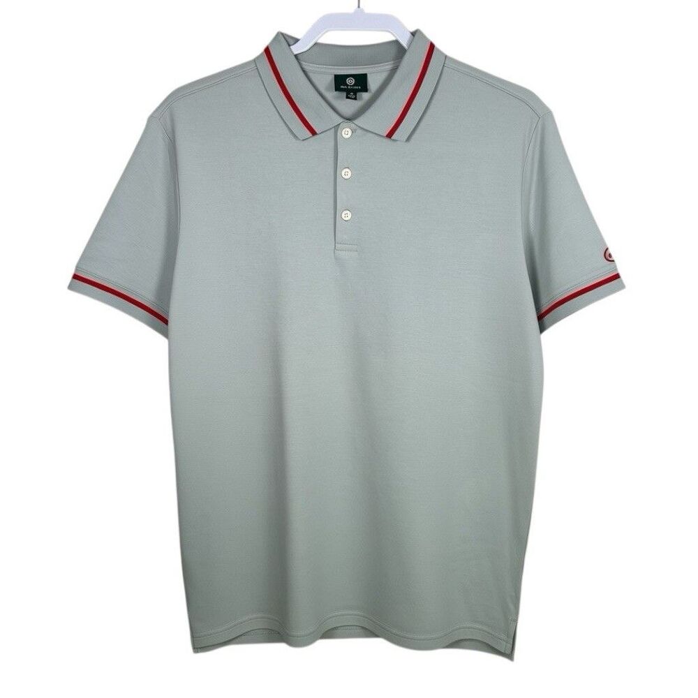 AG Adriano Goldschmied Polo Shirt Mens Medium Gray Short Sleeve Golf Performance
